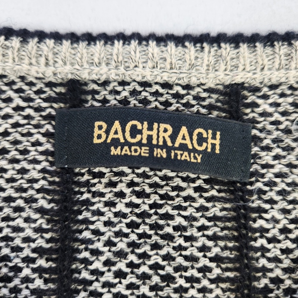 Bachrach Mens Italian Wool Blend Vintage Sweater Gray Italy XL - Picture 2 of 6